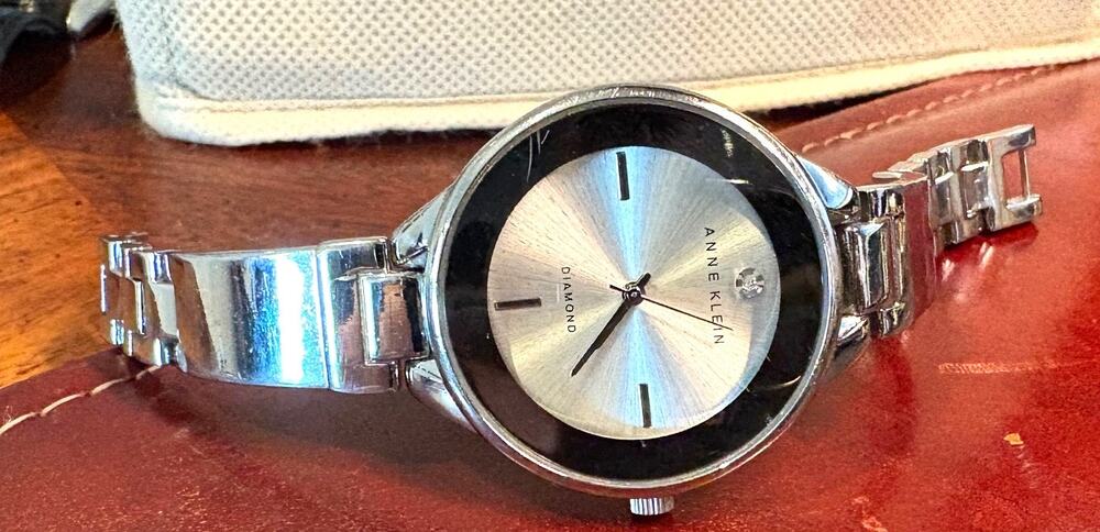 Women's 35mm silver Tone Anne Klein Diamond Watch, WR 30M, AK1411